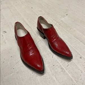 Nocona Western Red Leather Booties Women’s 6-6.5